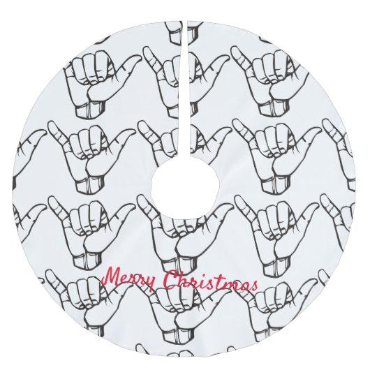 Hawaiian Shaka Brah Wave Thunder_Cove Polyester Weihnachtsbaumdecke (Vorderseite)