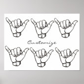 Hawaiian Shaka Brah Wave Thunder_Cove Poster (Vorne)