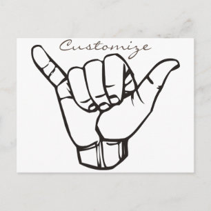 Hawaiian Shaka Brah Wave Thunder_Cove Postkarte