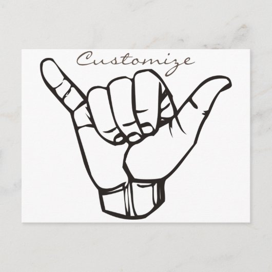 Hawaiian Shaka Brah Wave Thunder_Cove Postkarte (Vorderseite)