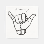 Hawaiian Shaka Brah Wave Thunder_Cove Serviette (Vorderseite)