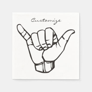 Hawaiian Shaka Brah Wave Thunder_Cove Serviette