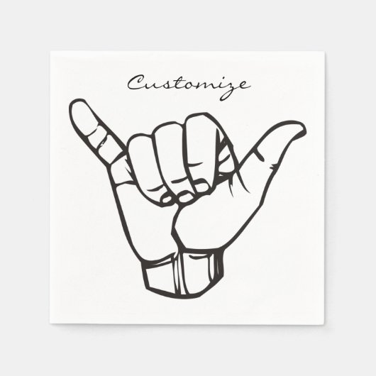 Hawaiian Shaka Brah Wave Thunder_Cove Serviette (Vorderseite)