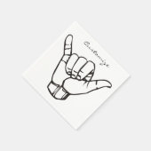 Hawaiian Shaka Brah Wave Thunder_Cove Serviette (Ecke)