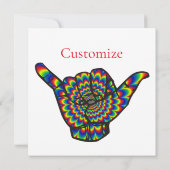 Hawaiian Shaka Psychedelic Thunder_Cove Einladung (Rückseite)