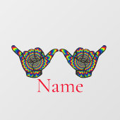 Hawaiian Shaka Psychedelic Thunder_Cove Fensteraufkleber (Blatt)