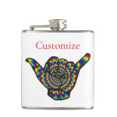 Hawaiian Shaka Psychedelic Thunder_Cove Flachmann (Vorderseite)