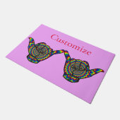 Hawaiian Shaka Psychedelic Thunder_Cove Fußmatte (Schrägansicht)