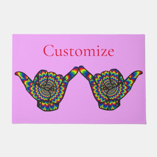 Hawaiian Shaka Psychedelic Thunder_Cove Fußmatte (Vorderseite)