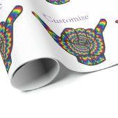Hawaiian Shaka Psychedelic Thunder_Cove Geschenkpapier (Rolleneckpunkt)