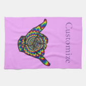 Hawaiian Shaka Psychedelic Thunder_Cove Geschirrtuch (Horizontal)