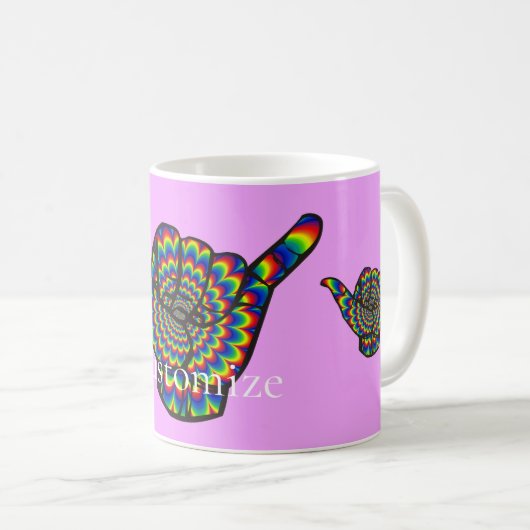Hawaiian Shaka Psychedelic Thunder_Cove Kaffeetasse (VorderseiteRechts)