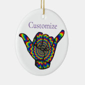 Hawaiian Shaka Psychedelic Thunder_Cove Keramik Ornament (Rechts)