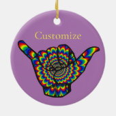 Hawaiian Shaka Psychedelic Thunder_Cove Keramik Ornament (Hinten)