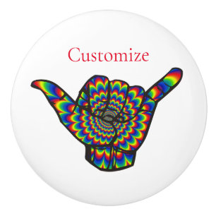 Hawaiian Shaka Psychedelic Thunder_Cove Keramikknauf