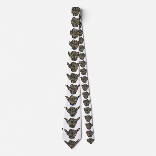 Hawaiian Shaka Psychedelic Thunder_Cove Krawatte (Vorderseite)