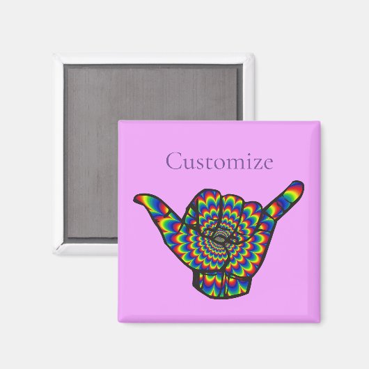 Hawaiian Shaka Psychedelic Thunder_Cove Magnet (Vorderseite/Rückseite)