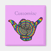 Hawaiian Shaka Psychedelic Thunder_Cove Magnet (Vorne)