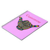 Hawaiian Shaka Psychedelic Thunder_Cove Notizblock (Linke Seite)