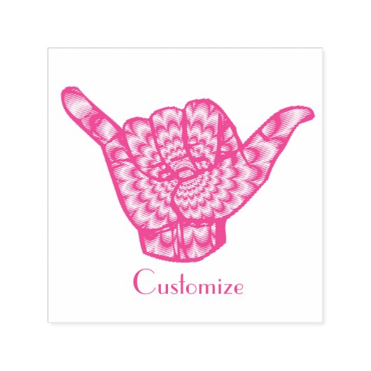 Hawaiian Shaka Psychedelic Thunder_Cove Permastempel (Design)