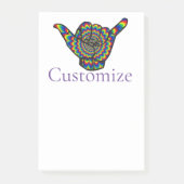 Hawaiian Shaka Psychedelic Thunder_Cove Post-it Klebezettel (Vorderseite)