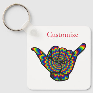 Hawaiian Shaka Psychedelic Thunder_Cove Schlüsselanhänger