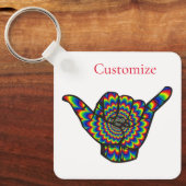 Hawaiian Shaka Psychedelic Thunder_Cove Schlüsselanhänger (Vorderseite)