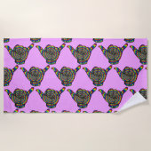 Hawaiian Shaka Psychedelic Thunder_Cove Strandtuch (Vorderseite)