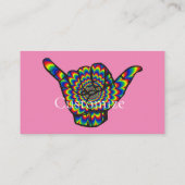 Hawaiian Shaka Psychedelic Thunder_Cove Visitenkarte (Rückseite)