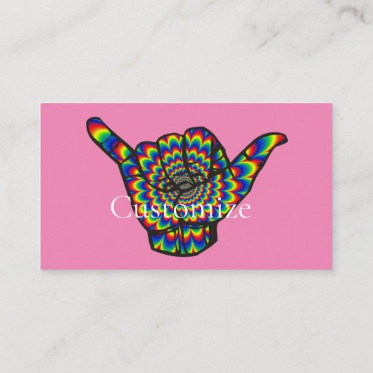 Hawaiian Shaka Psychedelic Thunder_Cove Visitenkarte (Rückseite)