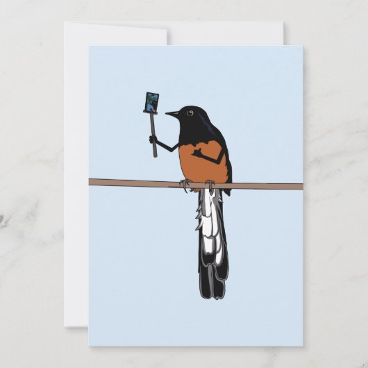 Hawaiian Shama Bird Selfie Feiertagskarte (Vorderseite)