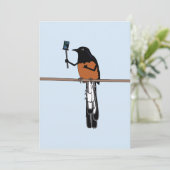 Hawaiian Shama Bird Selfie Feiertagskarte (Stehend Vorderseite)