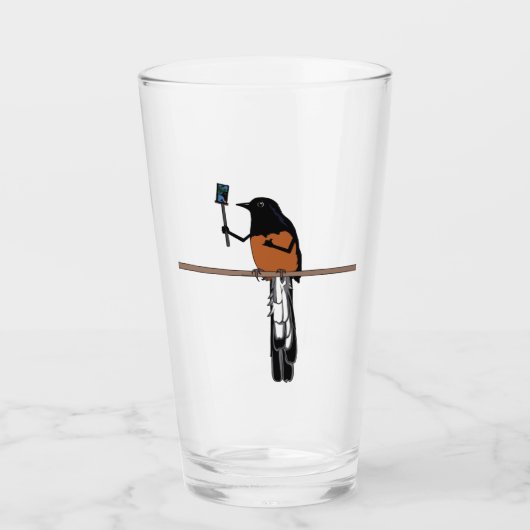 Hawaiian Shama Bird Selfie Glas (Vorderseite)