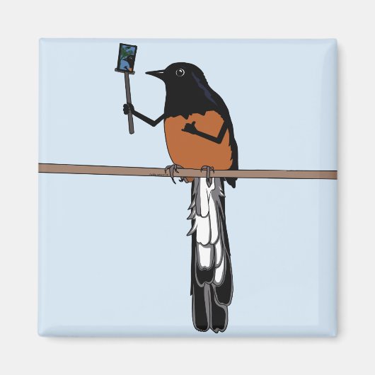 Hawaiian Shama Bird Selfie Magnet (Vorne)