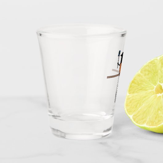 Hawaiian Shama Bird Selfie Schnapsglas (Links)