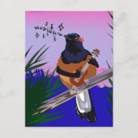 Hawaiian Shama Bird spielt Ukulele