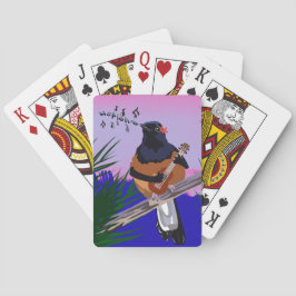 Hawaiian Shama Bird spielt Ukulele Spielkarten