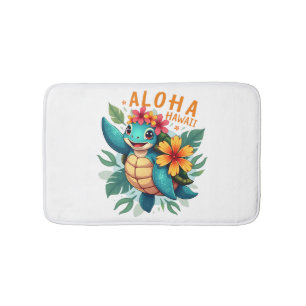 Hawaiian-Shirt Aloha Hawaii Meeresschildkröte Mädc Badematte