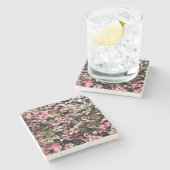 "HAWAIIAN SNOWBUSH" /PINKS, GRÜNTÖNE UND WEISSE STEINUNTERSETZER (Seitenansicht)