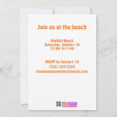 Hawaiian Snowman Funny Beach Party Einladungen Tem (Rückseite)