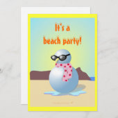 Hawaiian Snowman Funny Beach Party Einladungen Tem (Vorne/Hinten)