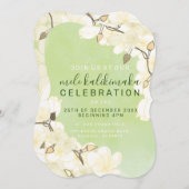 Hawaiian Soft Sun Weiße Blume Weihnachten Einladung (Vorne/Hinten)