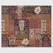 Hawaiian stammesstil Motiv fabric patchwork abstr Geschenkpapier (Flach)