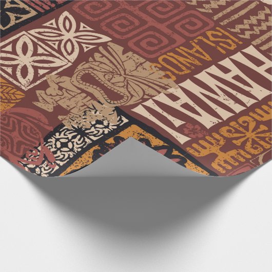 Hawaiian stammesstil Motiv fabric patchwork abstr Geschenkpapier (Ecke)