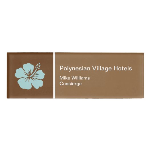 Hawaiian Style Concierge Mitarbeiter-Tag Namenschild (Vorderseite)