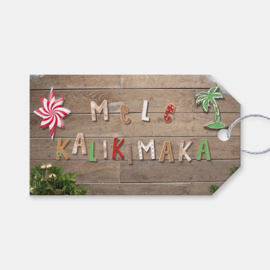 Hawaiian Style Gingerbrot Gruß Geschenkanhänger (Vorderseite (Horizontal))