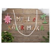 Hawaiian Style Gingerbrot Gruß Große Geschenktüte (Rückseite)