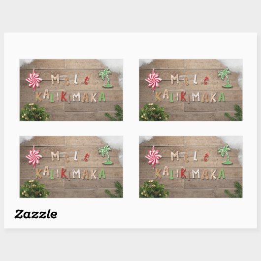 Hawaiian Style Gingerbrot Gruß Rechteckiger Aufkleber (Blatt)