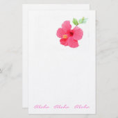Hawaiian Style Hibiskus Stationery Anpassbar Briefpapier (Vorne/Hinten)