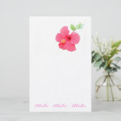 Hawaiian Style Hibiskus Stationery Anpassbar Briefpapier (Stehend Vorderseite)